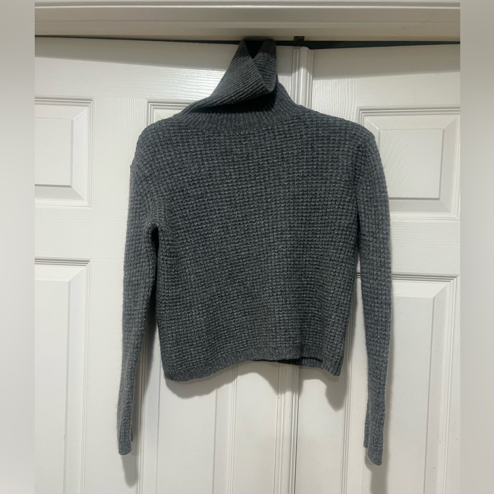 Jenni Kayne Knit  Seattle Wool & Camel‎ Hair Blend Turtleneck Sweater Gray XS